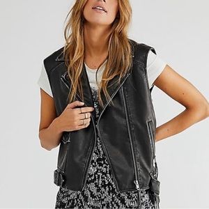 NWT Free People Faux Leather Vest